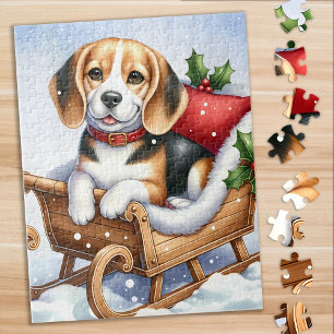 Awaiting Spring - Labrador Puppy - Black Lab Jigsaw Puzzle