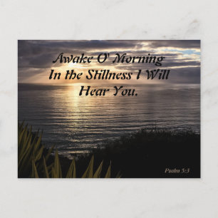 Awake O Morning Psalm 5:3 Sunrise Matte Postcard
