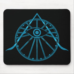 "Awaken" All-Seeing Eye & Sacred Geometry Symbol Mouse Pad