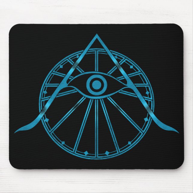 "Awaken" All-Seeing Eye & Sacred Geometry Symbol Mouse Pad (Front)