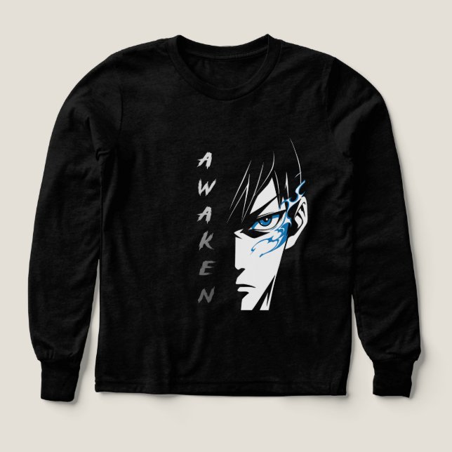 AWAKEN – Half Face Anime T-Shirt (Design Front)