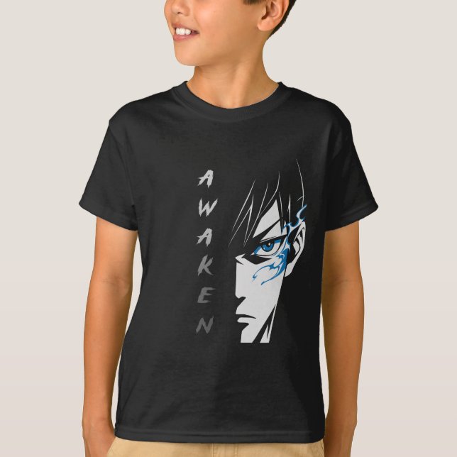 AWAKEN – Half Face Anime T-Shirt (Front)