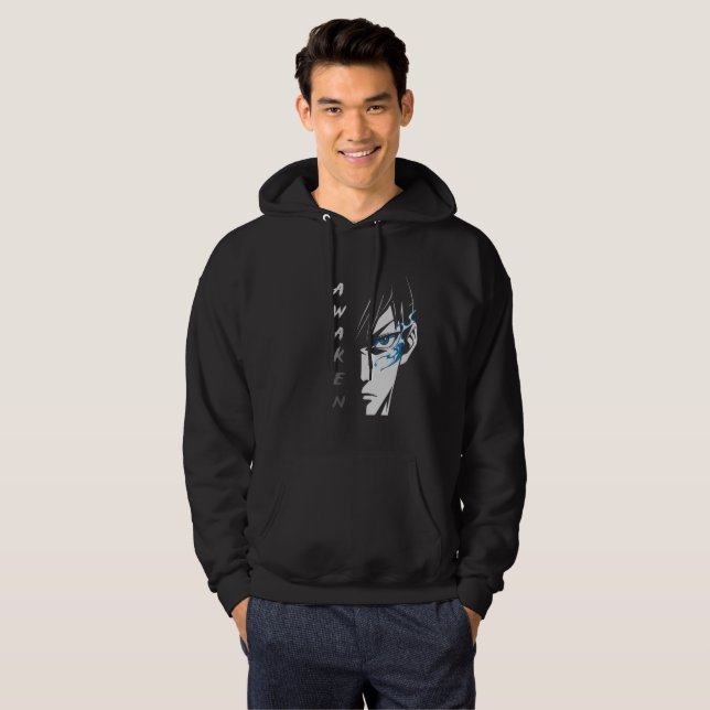 AWAKEN – Half Face Anime T-Shirt Hoodie (Front Full)