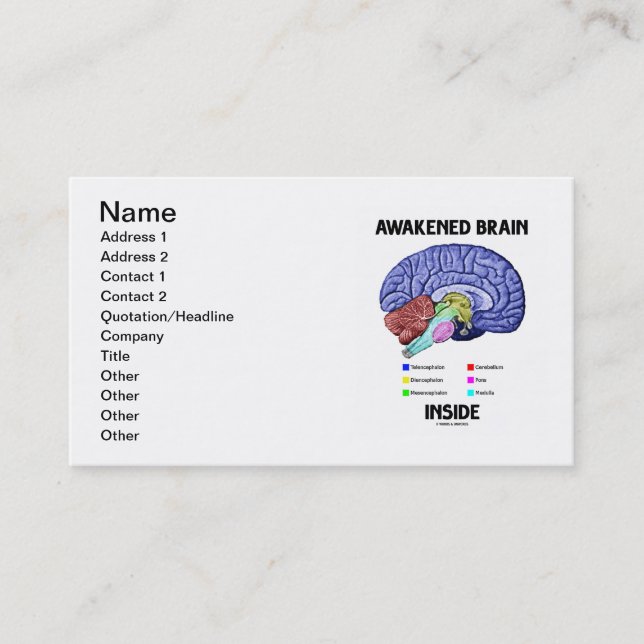 Awakened Brain Inside (Brain Anatomy) Business Card (Front)