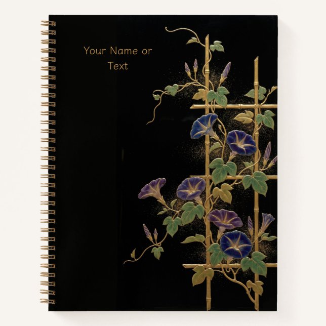 Awakening Dawn: The Maki-e Style Asagao & Bamboo Notebook (Front)