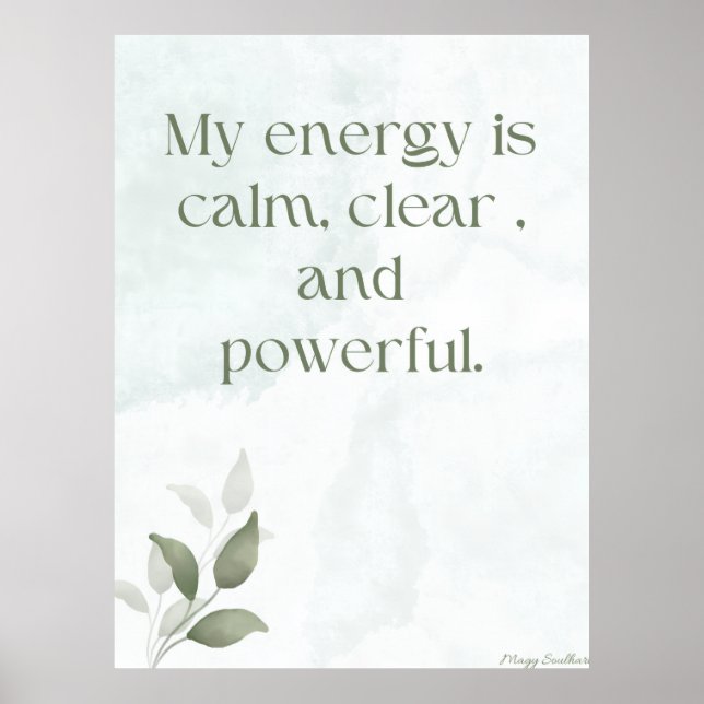 Awakening Energy Inspirational Floral Poster (Front)