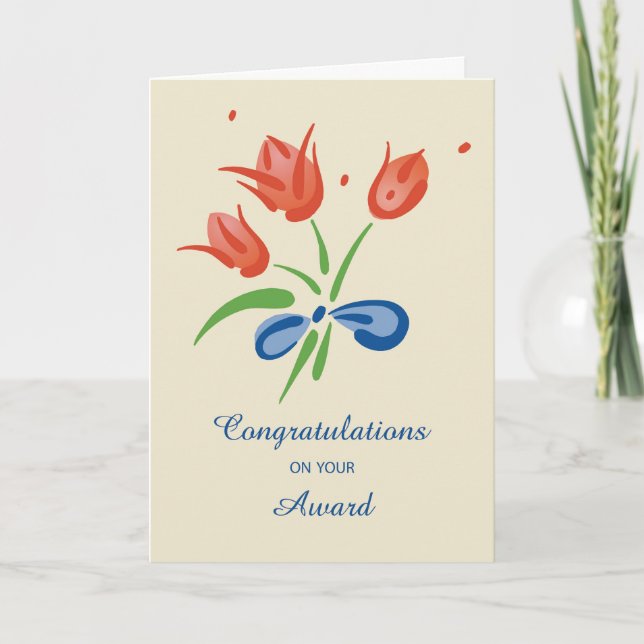 Award Congratulations Flowers Card (Front)