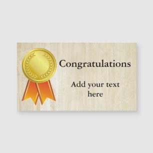 AWARD RIBBON gold I + your backgr. & text