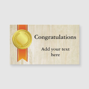 AWARD RIBBON gold II + your backgr. & text