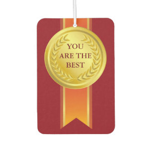 AWARD RIBBON gold II + your backgr. & text Car Air Freshener