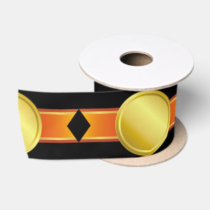 AWARD RIBBON gold III + your backgr. & text Satin Ribbon