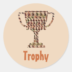 AWARD : Vintage Engraved Gold Classic Round Sticker