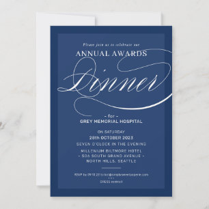 AWARDS DINNER business event elegant navy blue Invitation