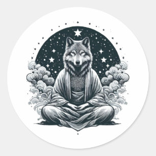 Aware Wolf Classic Round Sticker