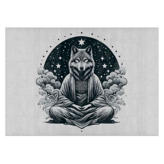 Aware Wolf Cutting Board (Front)