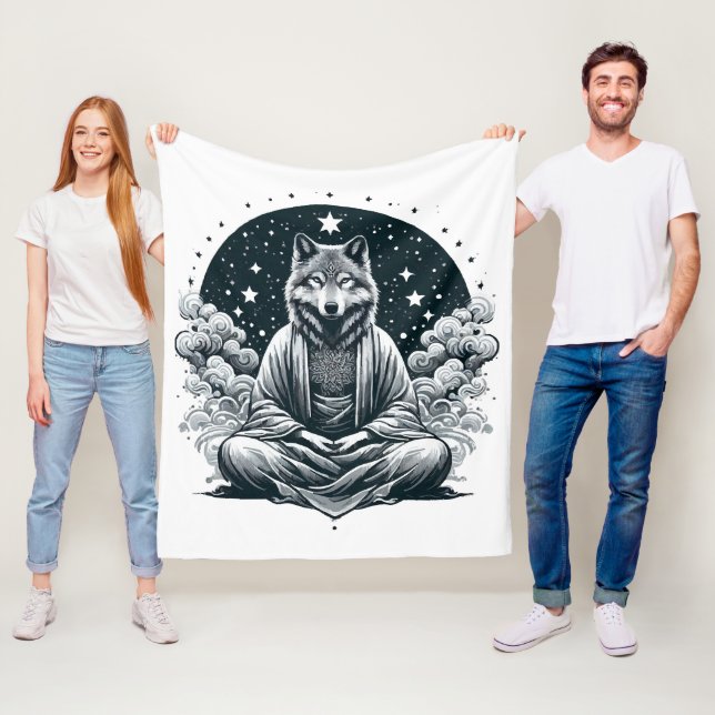 Aware Wolf Fleece Blanket (In Situ)