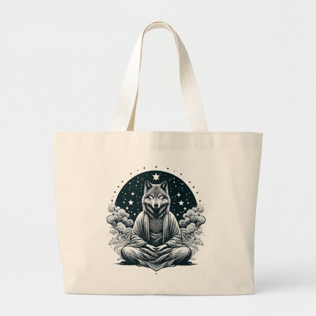 Aware Wolf Large Tote Bag (Front)