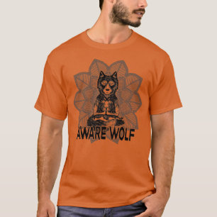 Aware Wolf Meditating Werewolf Mandala T-Shirt