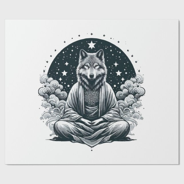 Aware Wolf Wrapping Paper (Flat)