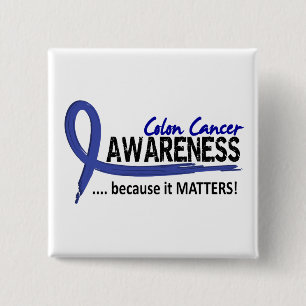 Awareness 2 Colon Cancer 15 Cm Square Badge