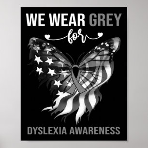 Awareness 4th July Grey Butterfly Poster