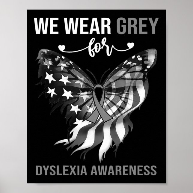 Awareness 4th July Grey Butterfly  Poster (Front)