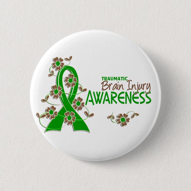 Awareness 6 Traumatic Brain Injury Cm Round Badge (Front)