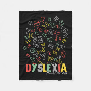 Awareness Alphabet Rainbow Silver Ribbon Retro  Fleece Blanket