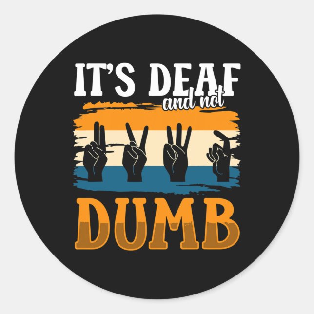 Awareness And Asl Hand Gesture Deaf Pride 1  Classic Round Sticker (Front)