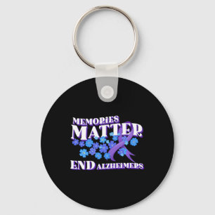 Awareness And Gifts Purple Ribbon And Forget Me No Key Ring