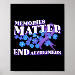 Awareness And Gifts Purple Ribbon And Forget Me No Poster