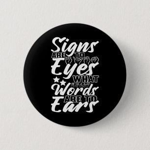 Awareness Asl Sign Language American Sign Language 6 Cm Round Badge