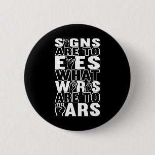 Awareness Asl Sign Language American Sign Language 6 Cm Round Badge