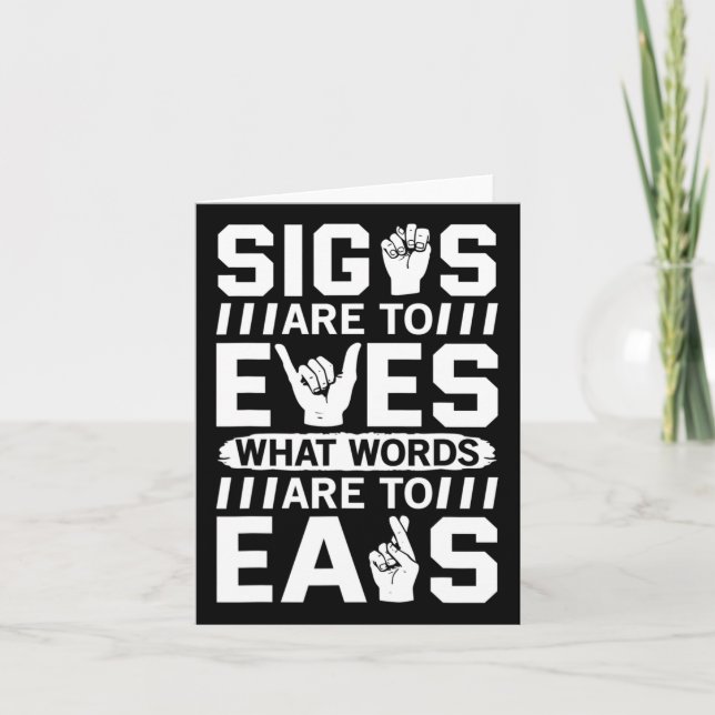 Awareness Asl Sign Language American Sign Language Card (Front)