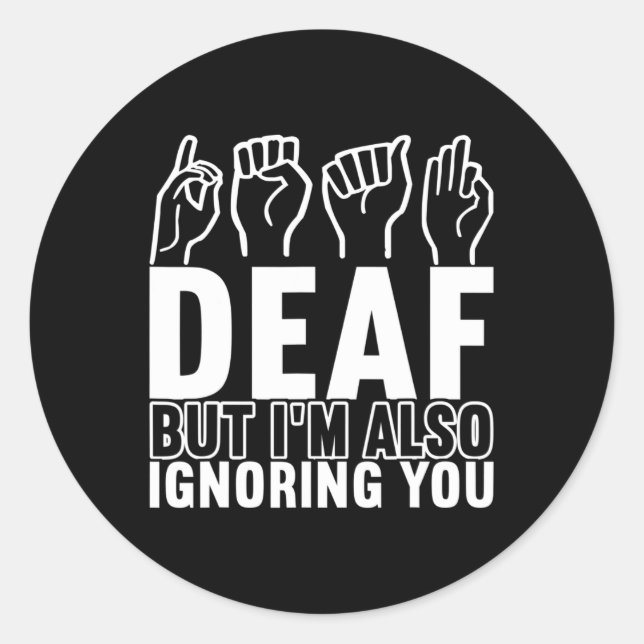 Awareness Asl Sign Language American Sign Language Classic Round Sticker (Front)