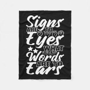 Awareness Asl Sign Language American Sign Language Fleece Blanket