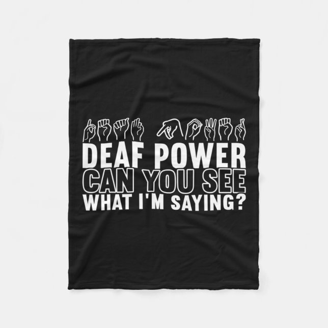 Awareness Asl Sign Language American Sign Language Fleece Blanket (Front)