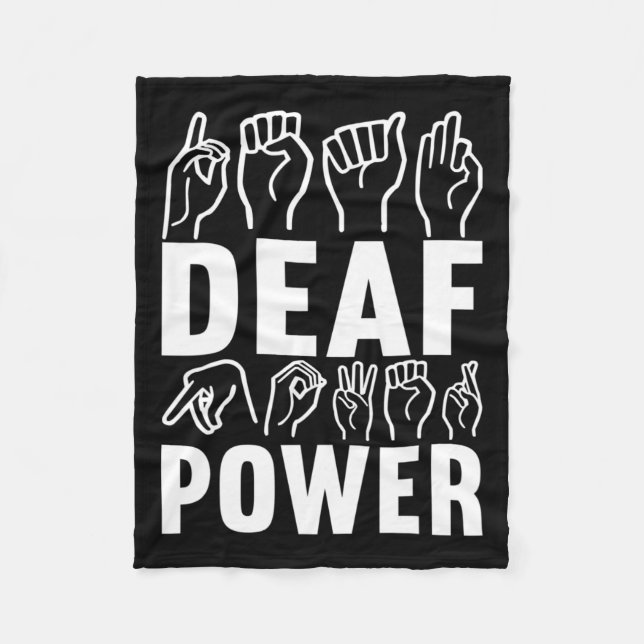 Awareness Asl Sign Language American Sign Language Fleece Blanket (Front)