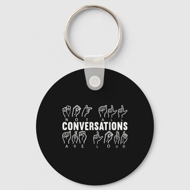 Awareness Asl Sign Language American Sign Language Key Ring (Front)