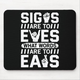 Awareness Asl Sign Language American Sign Language Mouse Pad