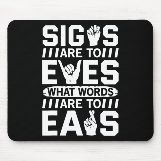 Awareness Asl Sign Language American Sign Language Mouse Pad (Front)