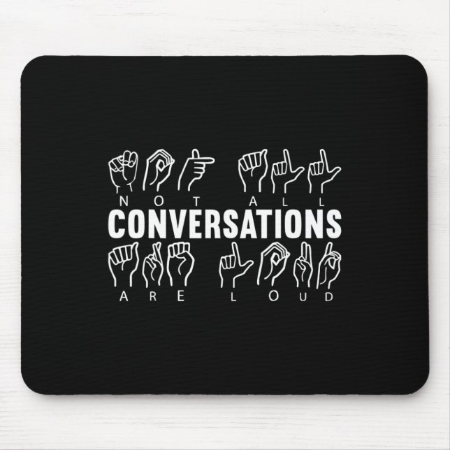 Awareness Asl Sign Language American Sign Language Mouse Pad (Front)