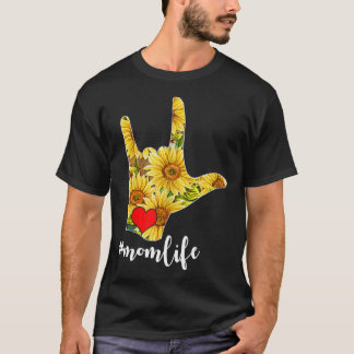 Awareness Asl Sign Language Sunflower I Love You M T-Shirt