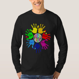 Awareness Autism Support Language Puzzle Hand Sign T-Shirt
