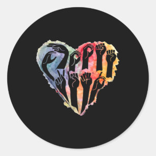 Awareness Be Kind Asl Heart Anti Bullying  Classic Round Sticker