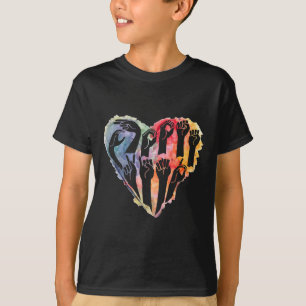 Awareness Be Kind Asl Heart Anti Bullying T-Shirt