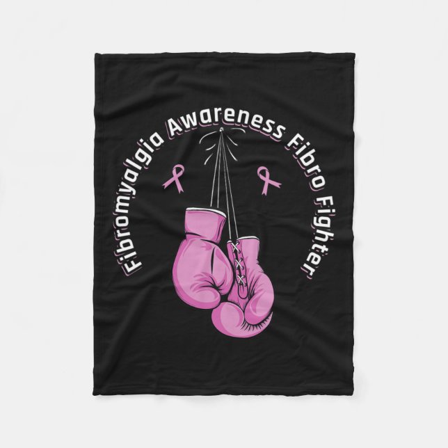 Awareness Boxing Gloves Fibro fighter  Fleece Blanket (Front)