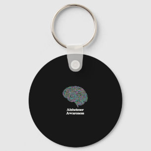 Awareness Brain Dementia Word Cloud Key Ring