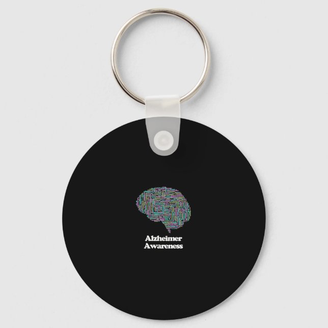 Awareness Brain Dementia Word Cloud  Key Ring (Front)