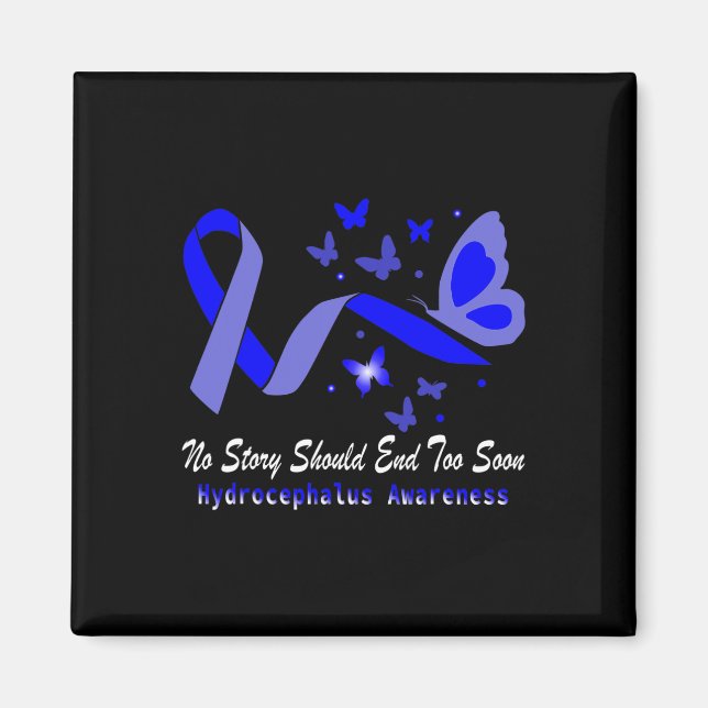 Awareness Butterflies Support Blue Ribbon  Magnet (Front)